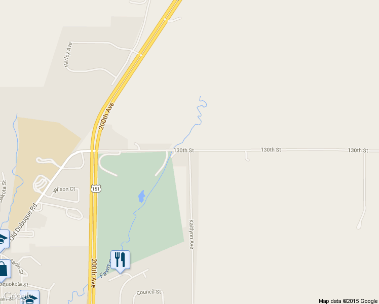 map of restaurants, bars, coffee shops, grocery stores, and more near 536 Kaitlynn Avenue in Anamosa