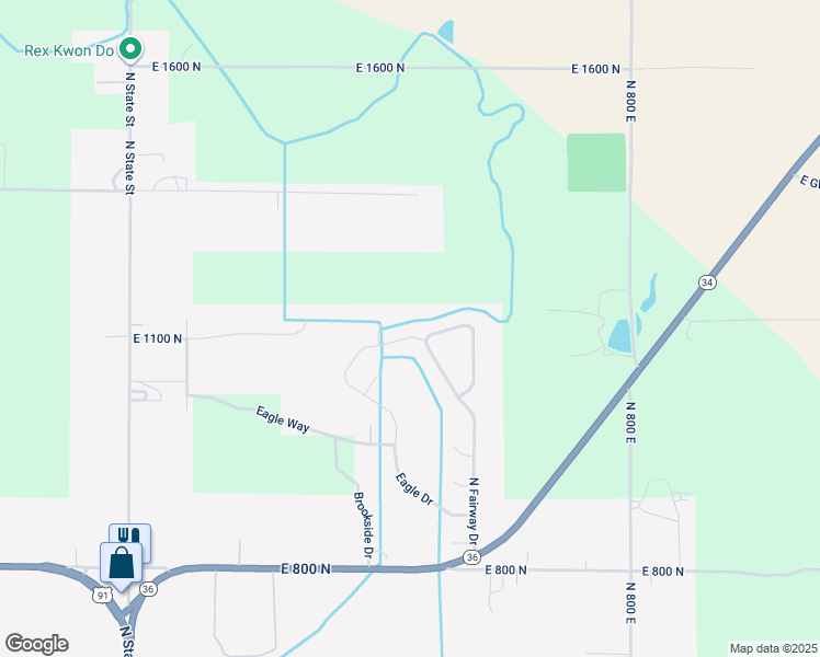 map of restaurants, bars, coffee shops, grocery stores, and more near 1150 North Fairway Drive in Preston