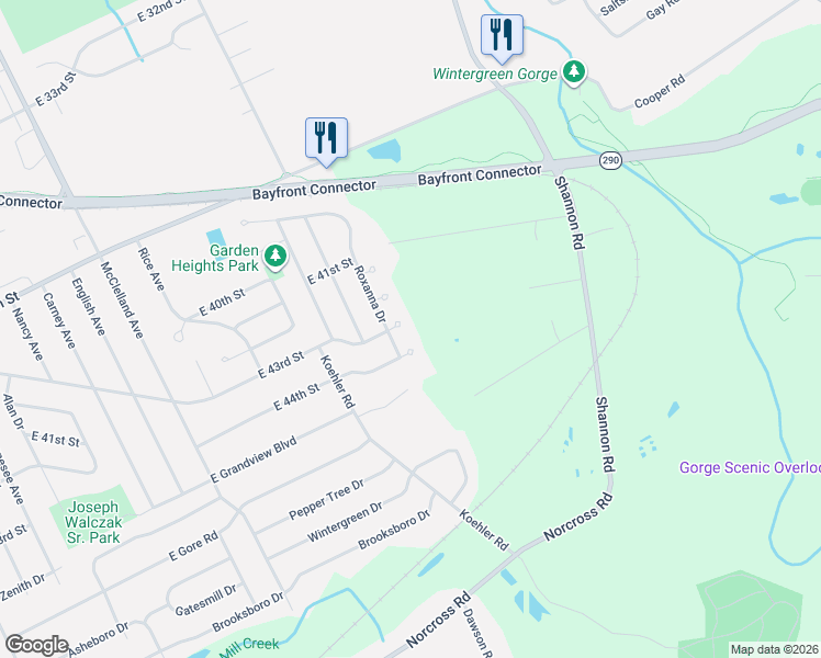 map of restaurants, bars, coffee shops, grocery stores, and more near 2741 E 43rd St in Erie
