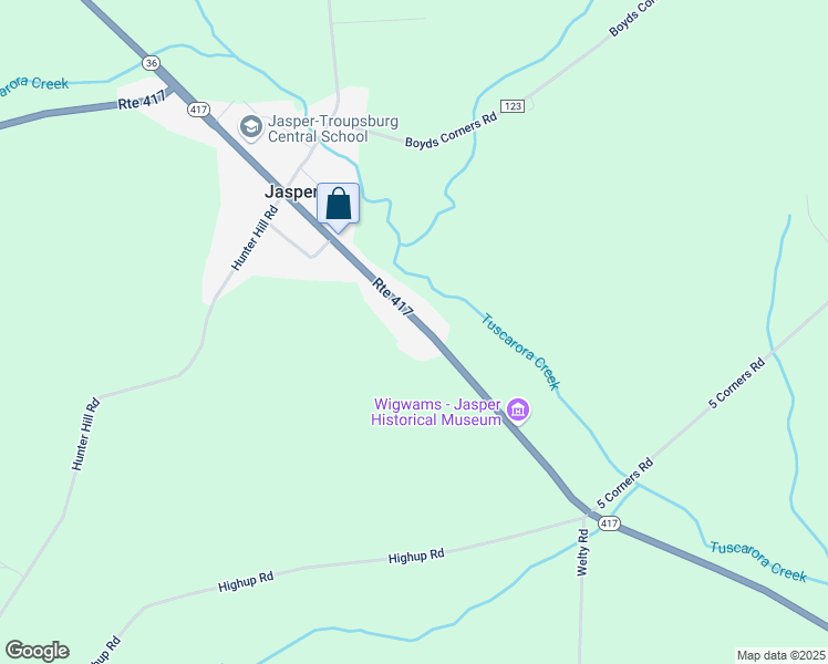 map of restaurants, bars, coffee shops, grocery stores, and more near 3896 New York 417 in Jasper