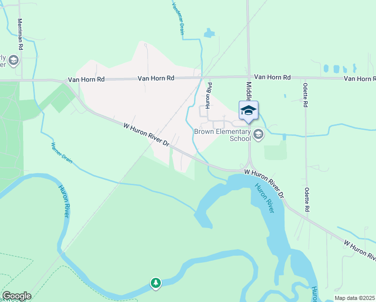 map of restaurants, bars, coffee shops, grocery stores, and more near 29930 West Huron River Drive in Flat Rock