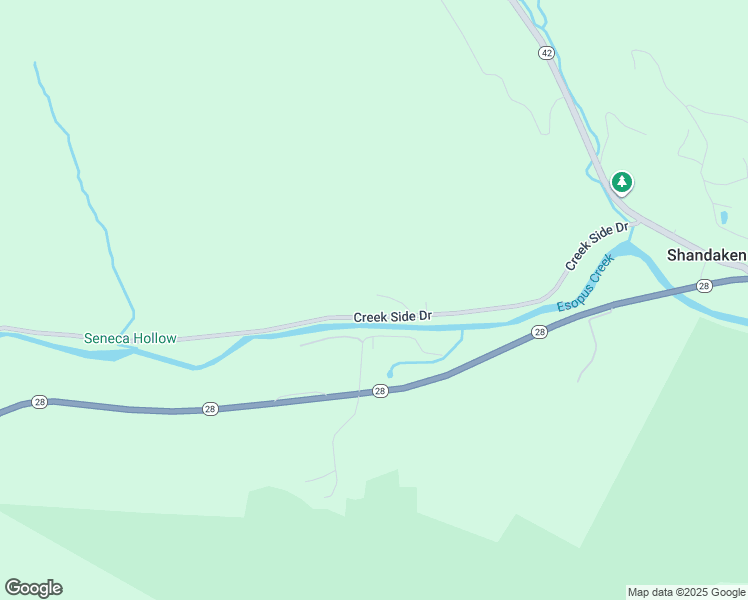 map of restaurants, bars, coffee shops, grocery stores, and more near 11 Mountain View Lane in Ulster