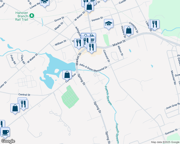 map of restaurants, bars, coffee shops, grocery stores, and more near 11 Studley Court in Rockland