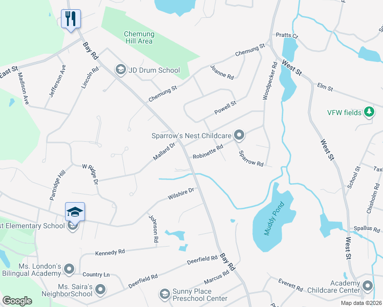 map of restaurants, bars, coffee shops, grocery stores, and more near 37 Smith Avenue in Stoughton