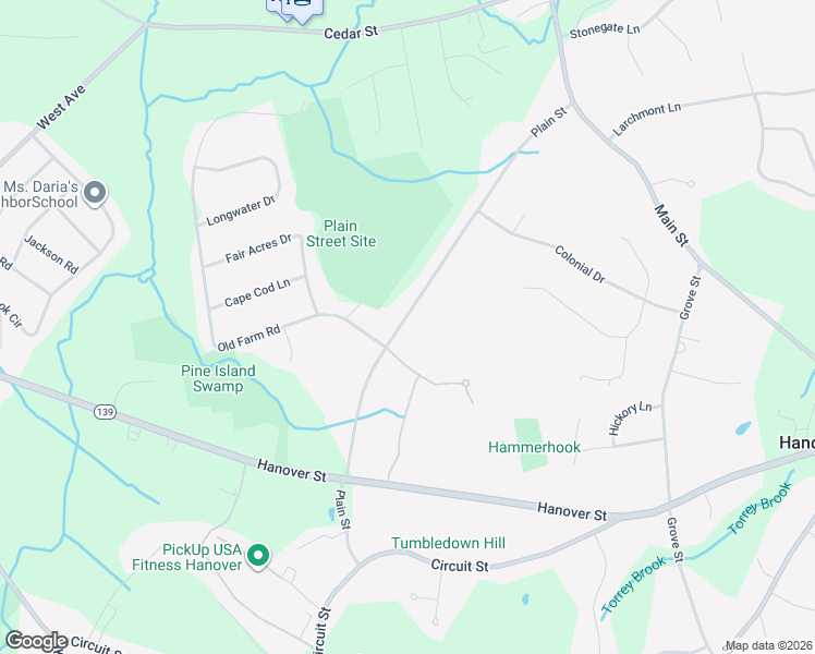 map of restaurants, bars, coffee shops, grocery stores, and more near 239 Plain Street in Hanover