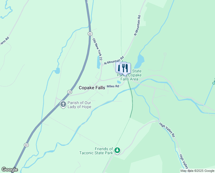 map of restaurants, bars, coffee shops, grocery stores, and more near Miles Road in Columbia County