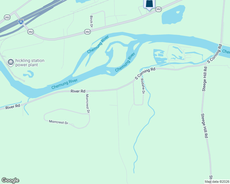 map of restaurants, bars, coffee shops, grocery stores, and more near 12020 County Road 44 in Corning