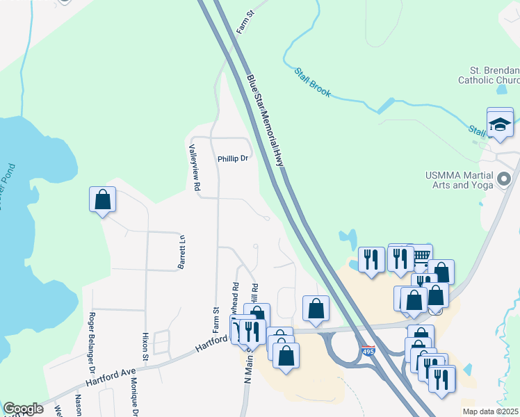 map of restaurants, bars, coffee shops, grocery stores, and more near 5 Julia Drive in Bellingham