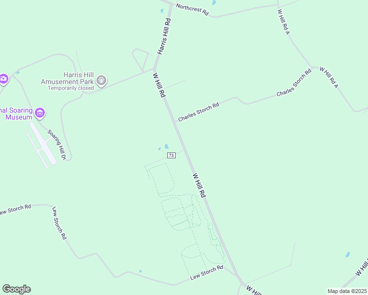 map of restaurants, bars, coffee shops, grocery stores, and more near 864 West Hill Road in Elmira