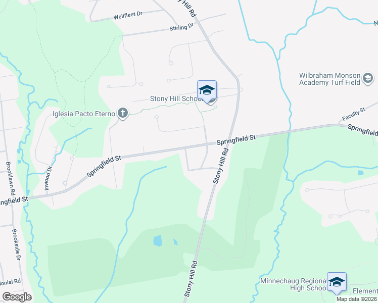map of restaurants, bars, coffee shops, grocery stores, and more near 356 Springfield Street in Wilbraham
