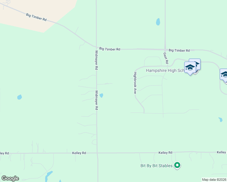 map of restaurants, bars, coffee shops, grocery stores, and more near 17N753 Widmayer Road in Hampshire