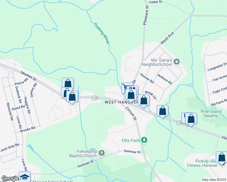 map of restaurants, bars, coffee shops, grocery stores, and more near 949 Circuit Street in Hanover