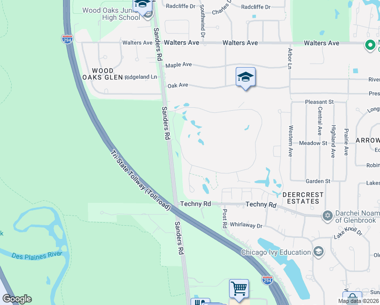 map of restaurants, bars, coffee shops, grocery stores, and more near 1824 Mission Hills Lane in Northbrook