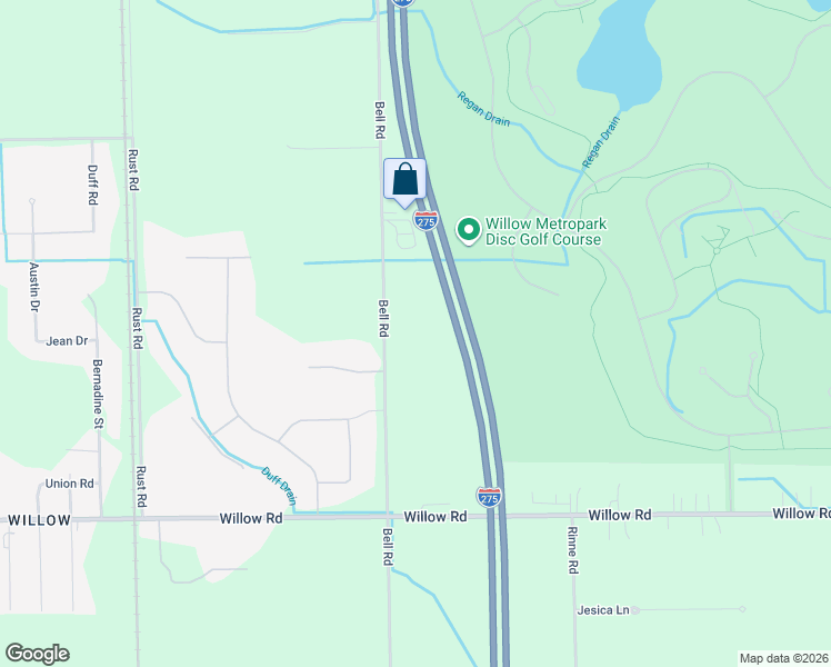 map of restaurants, bars, coffee shops, grocery stores, and more near 25245 Bell Road in Huron Charter Township