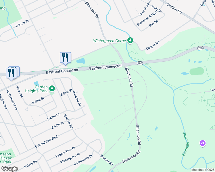 map of restaurants, bars, coffee shops, grocery stores, and more near 2901 Reilly Road in Erie