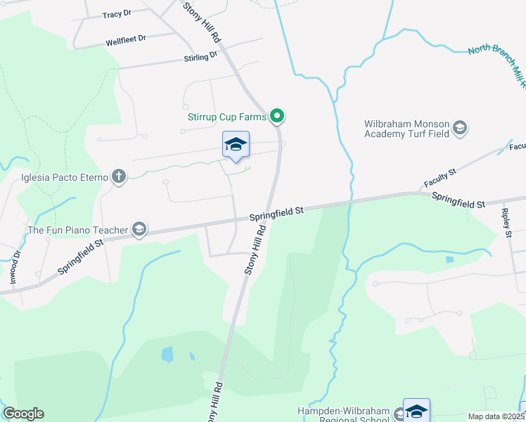 map of restaurants, bars, coffee shops, grocery stores, and more near 719 Stony Hill Road in Wilbraham