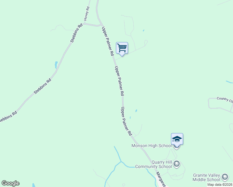 map of restaurants, bars, coffee shops, grocery stores, and more near 18 Upper Palmer Road in Monson