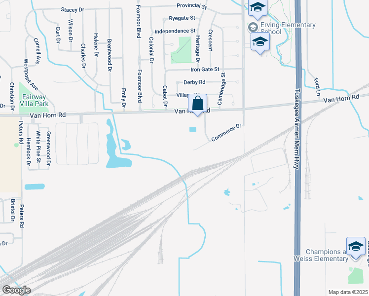 map of restaurants, bars, coffee shops, grocery stores, and more near 22425 Van Horn Road in Trenton
