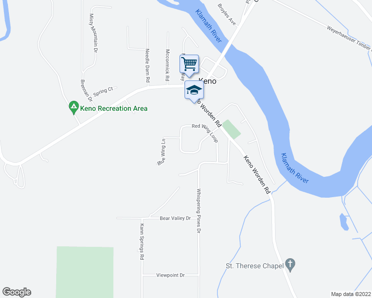 map of restaurants, bars, coffee shops, grocery stores, and more near 15545 Green Wing Loop in Keno