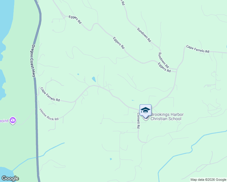 map of restaurants, bars, coffee shops, grocery stores, and more near 95925 Cape Ferrelo Road in Brookings