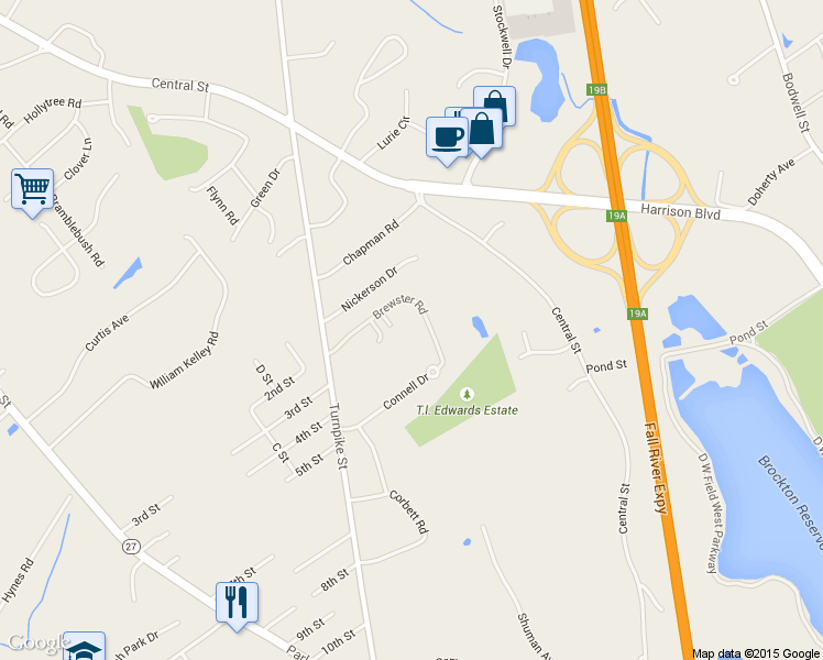 map of restaurants, bars, coffee shops, grocery stores, and more near 6 Onset Lane in Stoughton