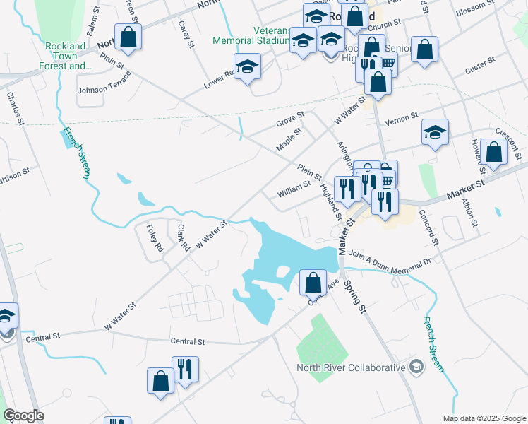map of restaurants, bars, coffee shops, grocery stores, and more near 110 Prospect Street in Rockland