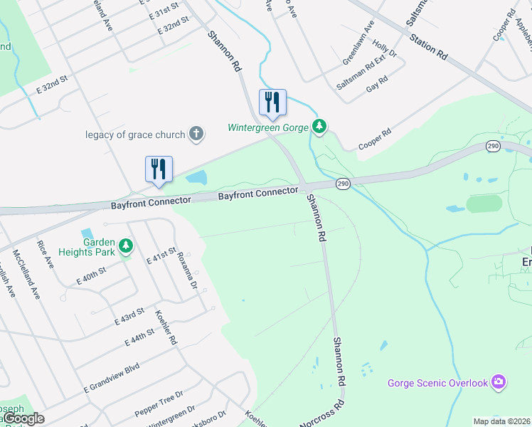 map of restaurants, bars, coffee shops, grocery stores, and more near 2909 Reilly Road in Erie