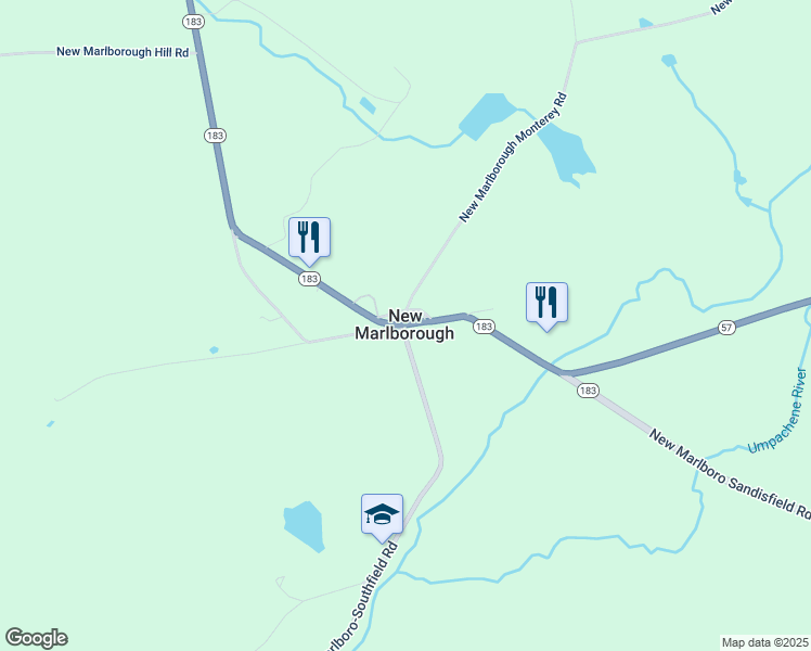 map of restaurants, bars, coffee shops, grocery stores, and more near in New Marlborough