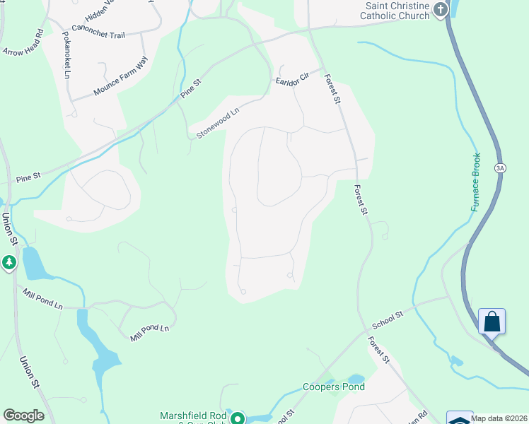 map of restaurants, bars, coffee shops, grocery stores, and more near 139 Old Barn Pathe in Marshfield