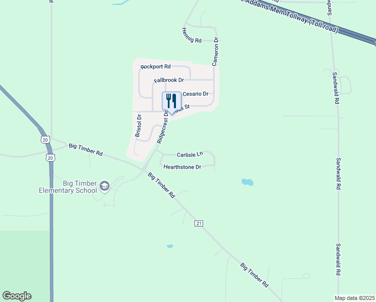 map of restaurants, bars, coffee shops, grocery stores, and more near 2582 Carlisle Lane in Hampshire