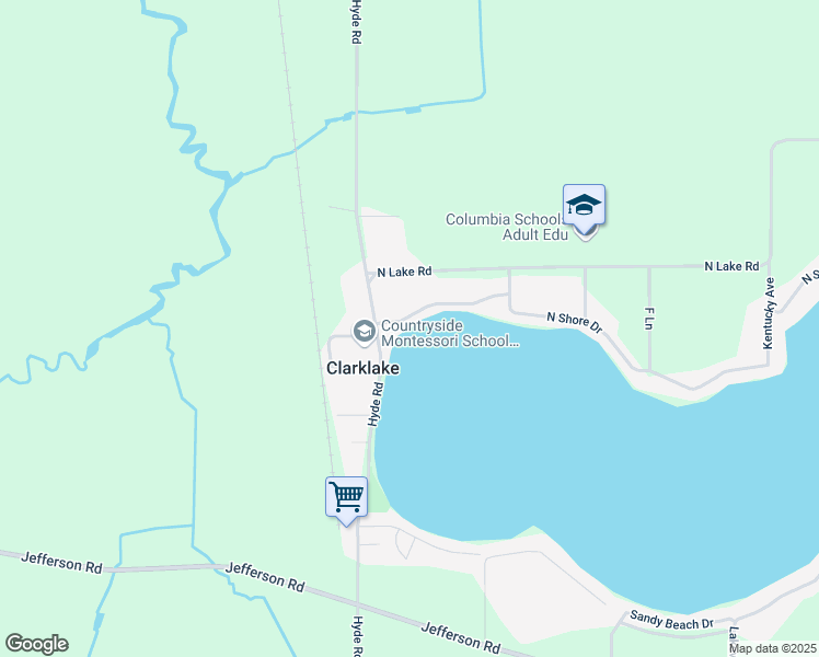 map of restaurants, bars, coffee shops, grocery stores, and more near 8898 North Shore Drive in Clarklake