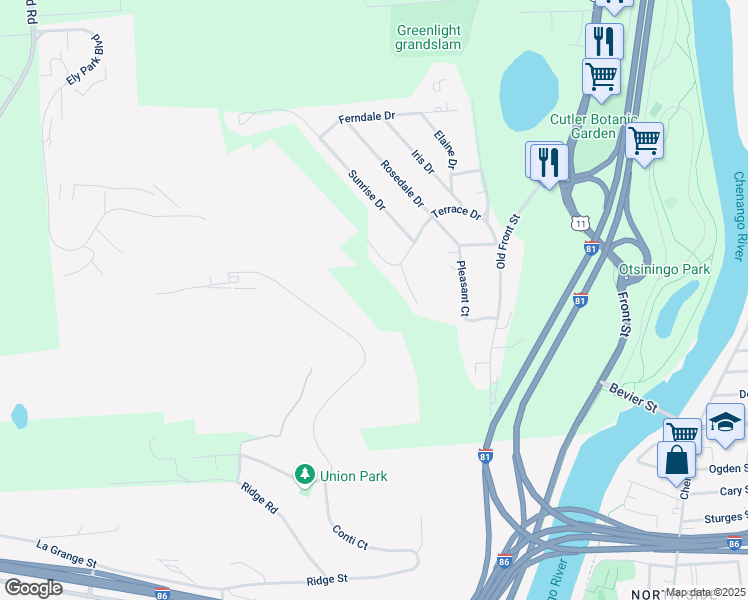 map of restaurants, bars, coffee shops, grocery stores, and more near 4 Lawson Ct in Binghamton