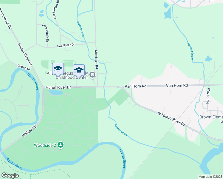 map of restaurants, bars, coffee shops, grocery stores, and more near 31725 West Huron River Drive in Huron Charter Township