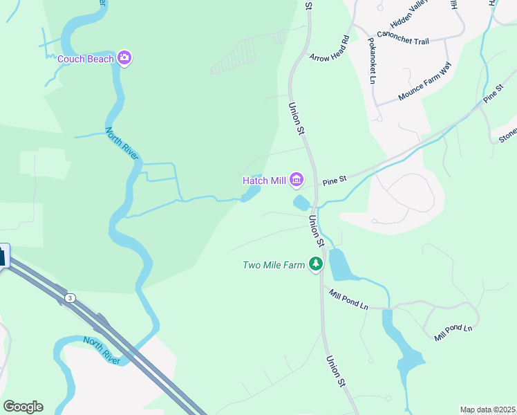 map of restaurants, bars, coffee shops, grocery stores, and more near 385 Union Street in Marshfield