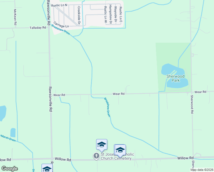 map of restaurants, bars, coffee shops, grocery stores, and more near 50618 Wear Road in Belleville