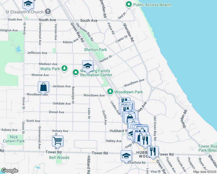 map of restaurants, bars, coffee shops, grocery stores, and more near 312 Jackson Avenue in Glencoe