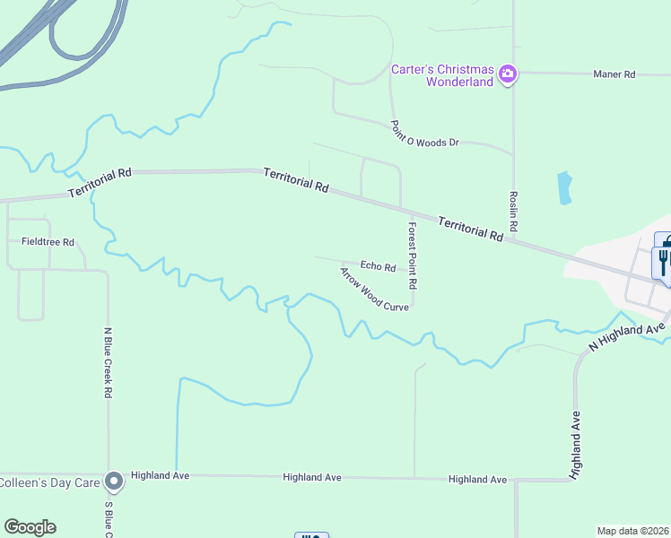 map of restaurants, bars, coffee shops, grocery stores, and more near 4156 Echo Road in Benton Harbor