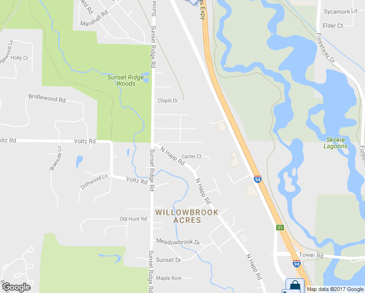 map of restaurants, bars, coffee shops, grocery stores, and more near 237 Voltz Road in Northbrook