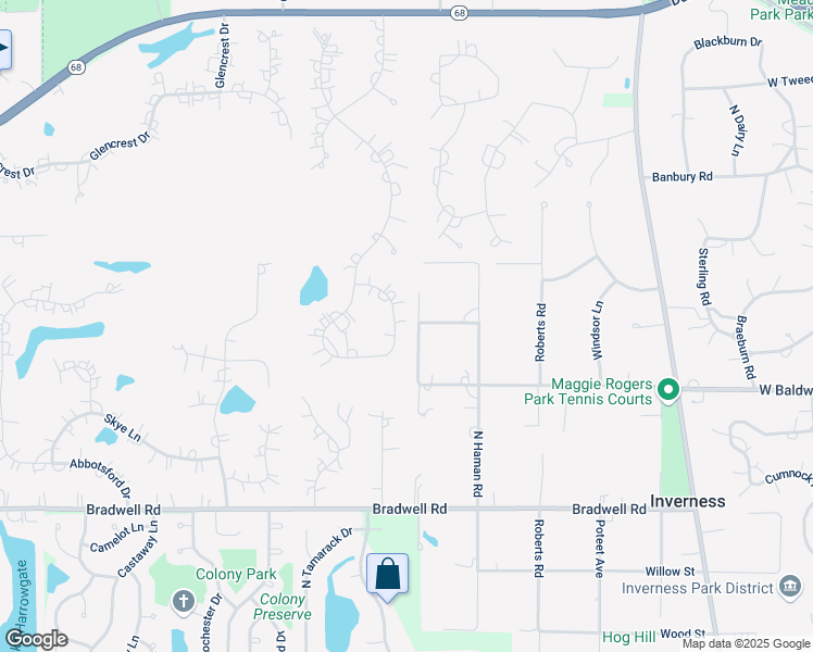 map of restaurants, bars, coffee shops, grocery stores, and more near 1717 Galloway Circle in Inverness