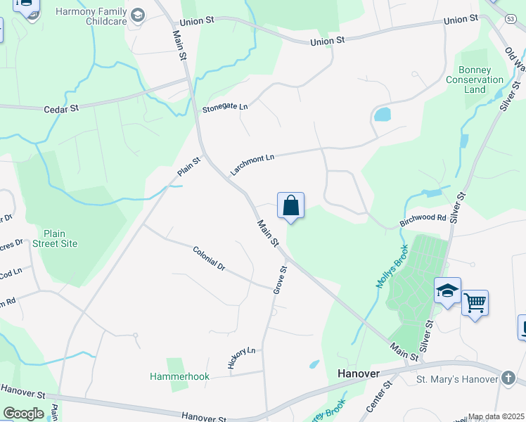map of restaurants, bars, coffee shops, grocery stores, and more near 278 Main Street in Hanover