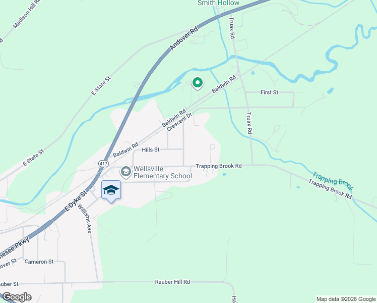 map of restaurants, bars, coffee shops, grocery stores, and more near 5 Sunnydale Avenue in Wellsville