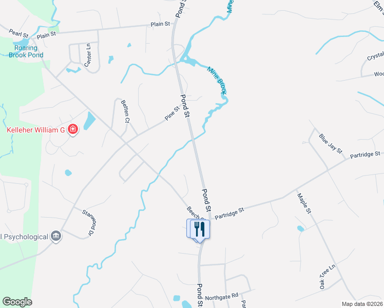 map of restaurants, bars, coffee shops, grocery stores, and more near 920 Pond Street in Franklin