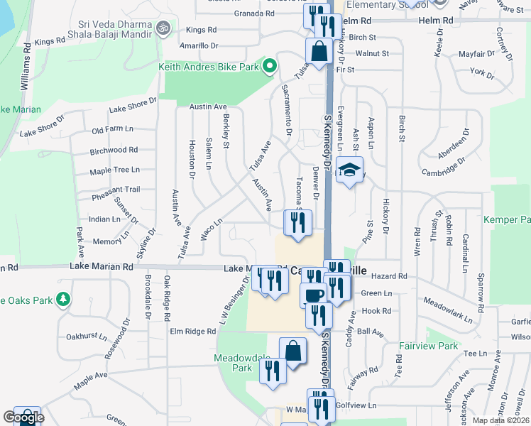 map of restaurants, bars, coffee shops, grocery stores, and more near 7 Austin Avenue in Carpentersville