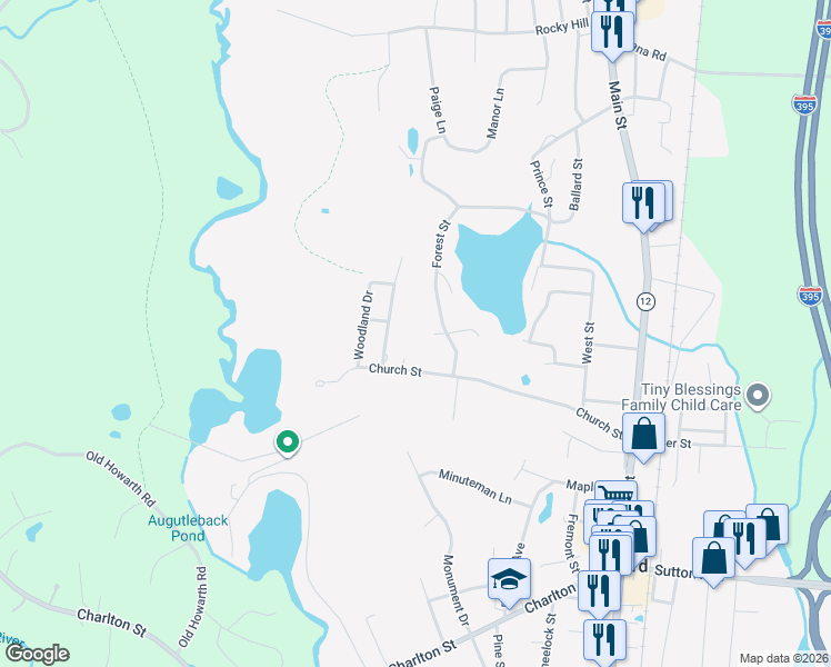 map of restaurants, bars, coffee shops, grocery stores, and more near 42 Church Street in Oxford