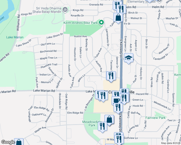 map of restaurants, bars, coffee shops, grocery stores, and more near 611 Topeka Drive in Carpentersville
