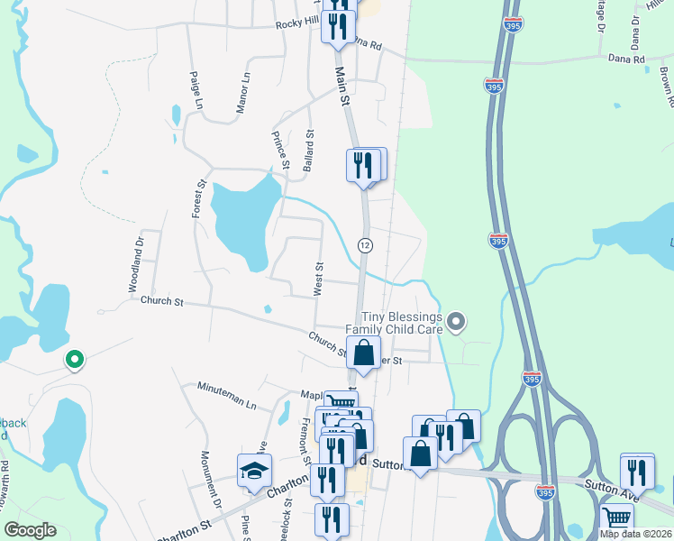 map of restaurants, bars, coffee shops, grocery stores, and more near 18 West Street in Oxford