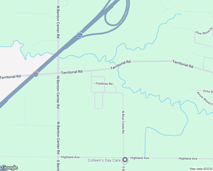 map of restaurants, bars, coffee shops, grocery stores, and more near 3605 Fieldtree Road in Benton Harbor