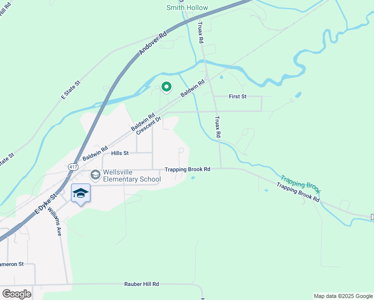 map of restaurants, bars, coffee shops, grocery stores, and more near 3345 Proctor Road in Wellsville