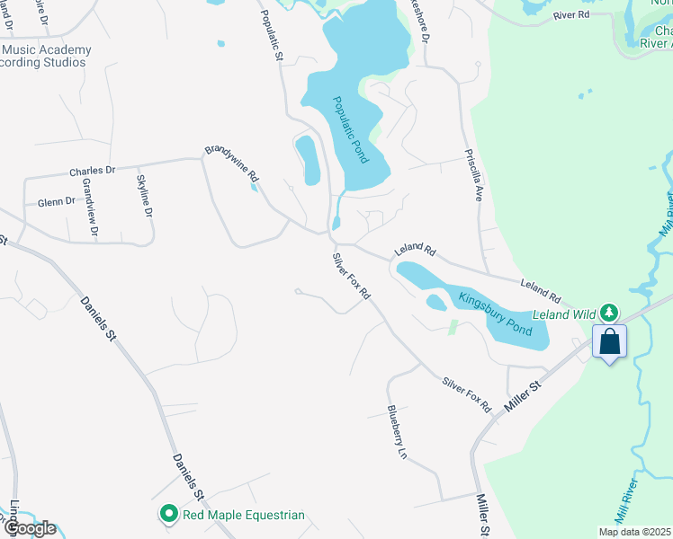 map of restaurants, bars, coffee shops, grocery stores, and more near 68 Silver Fox Road in Franklin