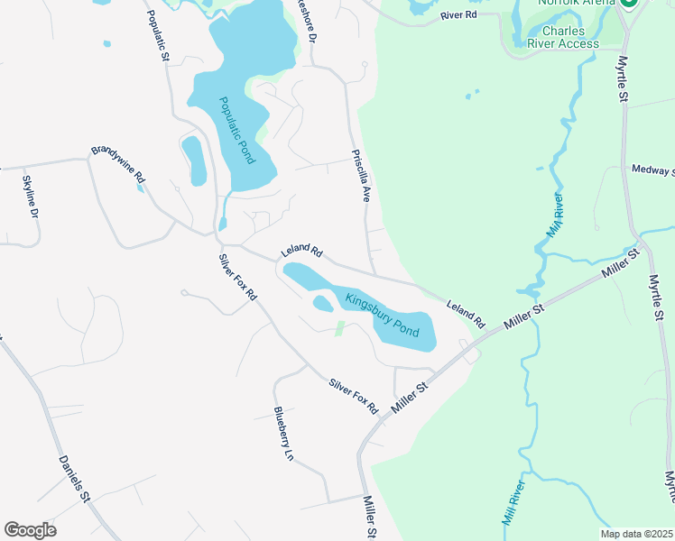 map of restaurants, bars, coffee shops, grocery stores, and more near 38 Leland Road in Norfolk